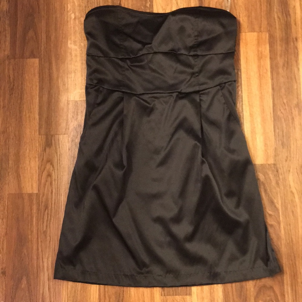 Poetry satin strapless dress